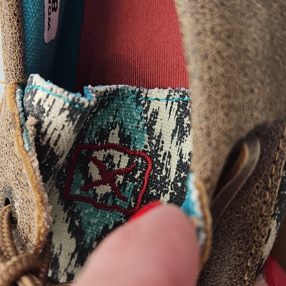 Twisted X Aztec Print & Leather Handcrafted Boat Shoe Driving Moccasins 8 - Picture 5 of 12
